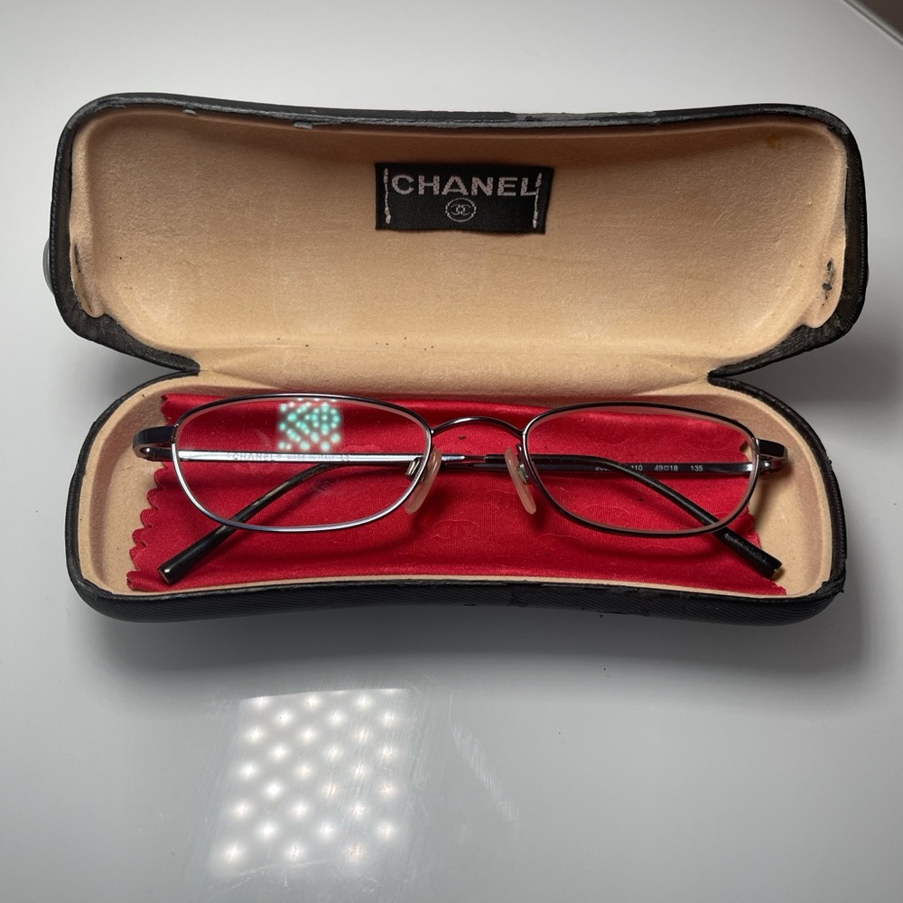 CHANEL Women’s Black and Silver Glasses